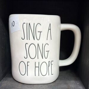 Rae Dunn Cream 'Sing a Song of Hope' Mug
